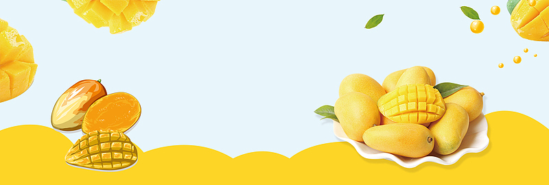 banner(1937x894)psdpng夏日水果小清新芒果海报psd分层背景图(4724