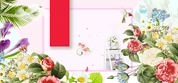 鲜花小店创意海报背景