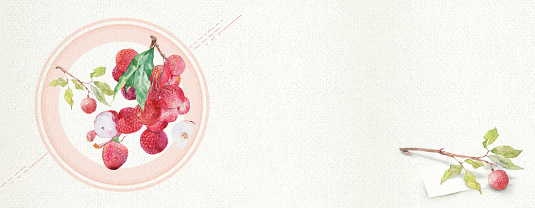 文艺小清新手绘荔枝几何圆圈情书简约背景