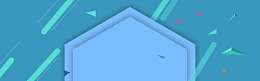 蓝绿色调几何色块拼接斜线banner背景