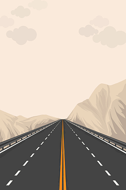 矢量扁平手绘透视公路背景