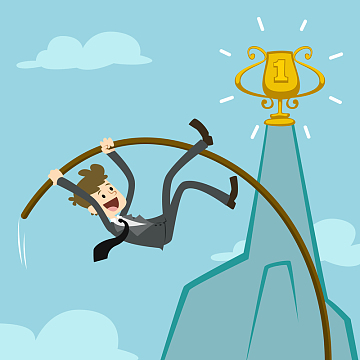 商务人士成功冠军海报