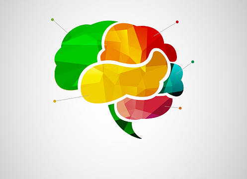 数据处理大脑卡通背景素材