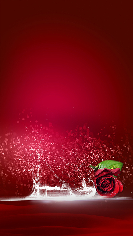 清爽渐变红色水纹h5背景