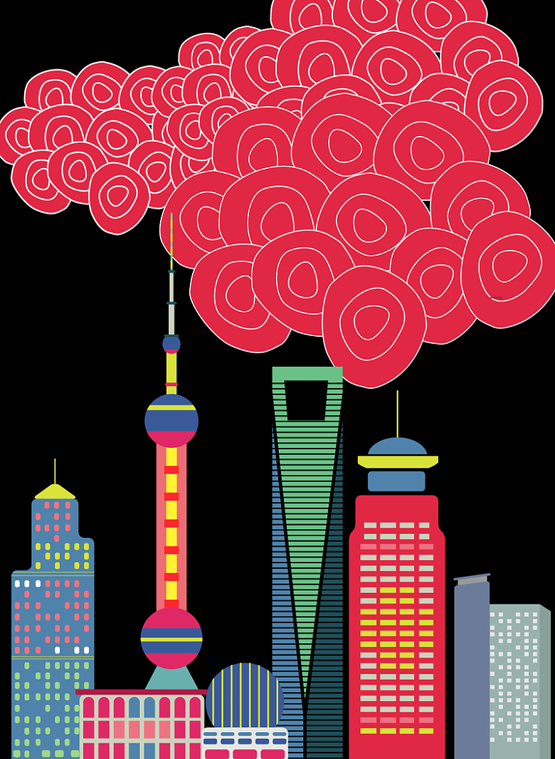 上海标志性建筑名胜古迹旅游海报背景