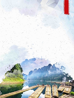 蓝色简约桂林漓江旅游美景旅行社旅游