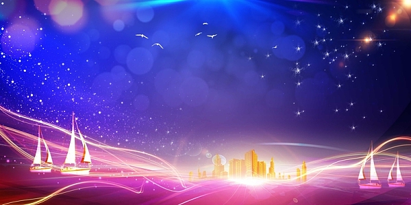 2018年会深蓝科技大气企业邀请函广告