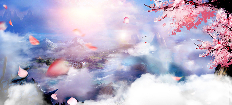 桃花节文艺大气浪漫紫banner