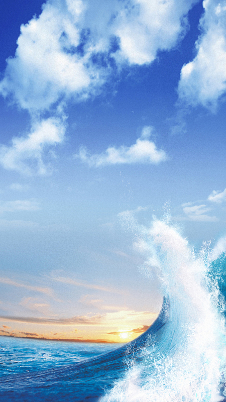 psdjpg卡通浪漫海报背景psdjpg蓝色海洋旅游背景psdjpg清新蓝色大海