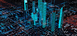 城市科技科幻绿色建筑海报背景