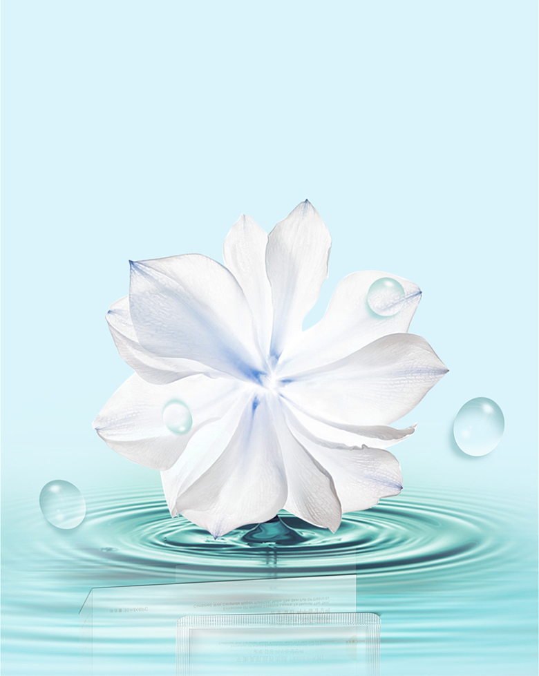 浅蓝色花朵水纹简单背景素材