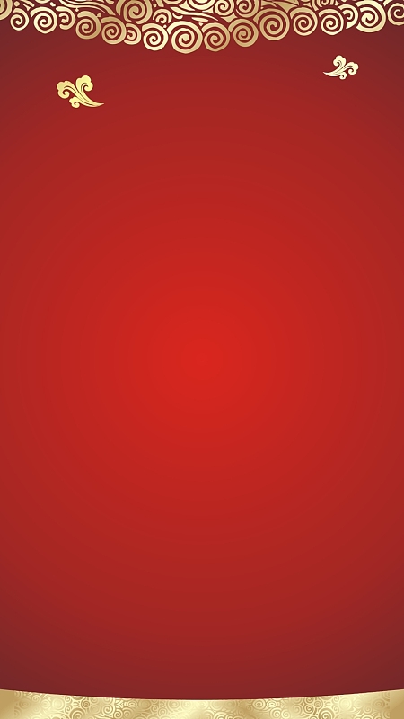 商务红底渐变花朵喜庆矢量h5背景素材