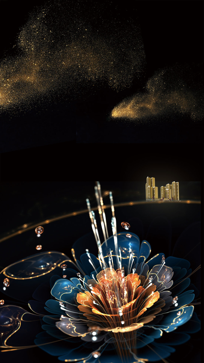 地产海报中式地产豪华h5背景素材