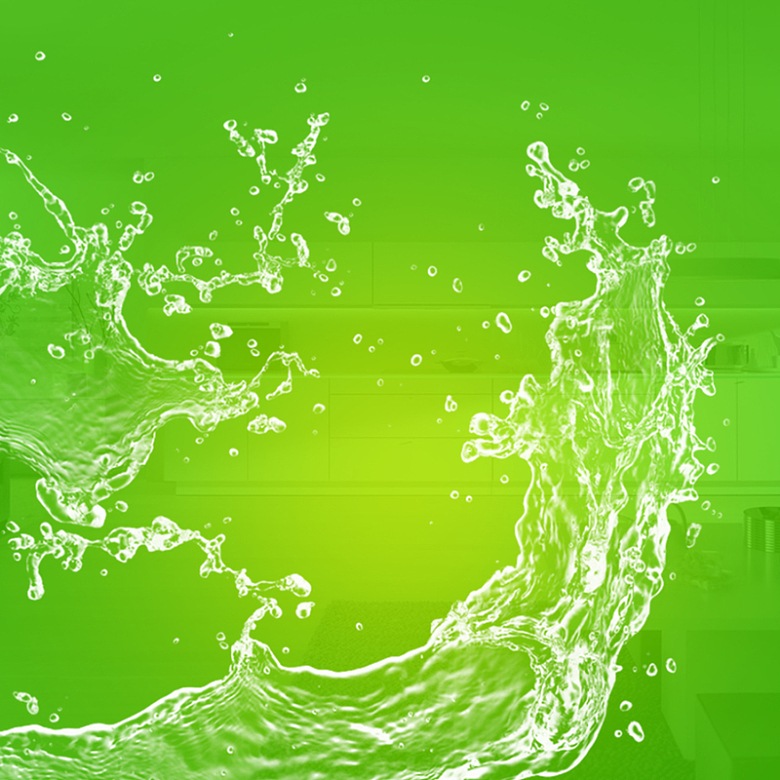 绿色水花净水器促销海报背景素材