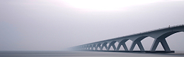 灰色大气简约桥梁banner背景