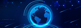 科技地球几何蓝色banner