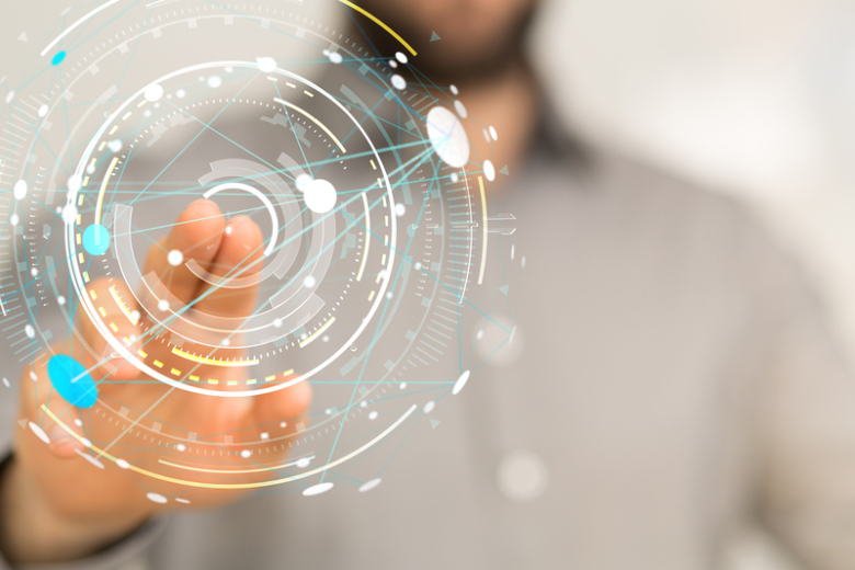 高科技人机交互清新背景