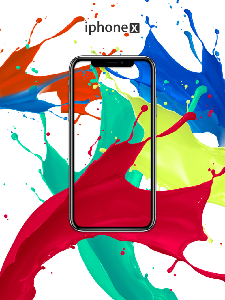 油漆喷溅iphonex预售海报背景psd