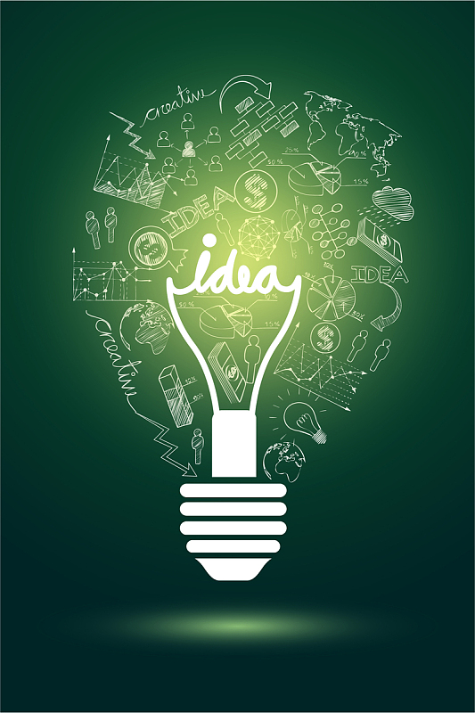 创意灯泡企业展板背景