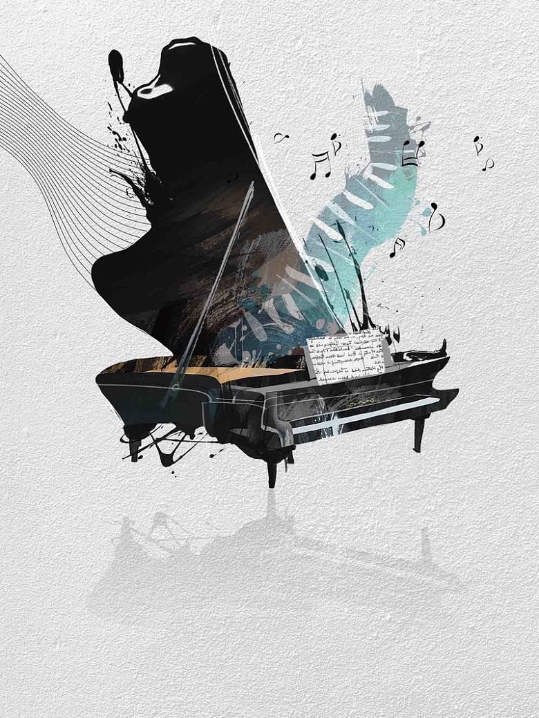 大气钢琴音乐晚会海报背景模板