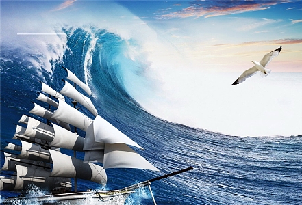 扬帆起航背景素材