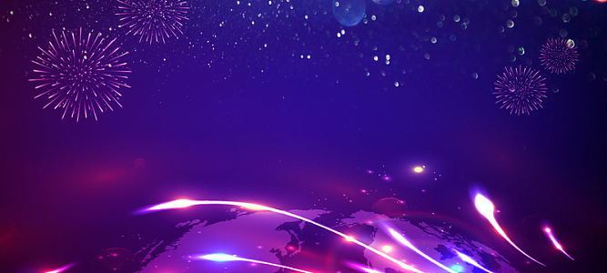 2018年会商务科技大气紫色banner