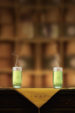 绿茶海报背景素材