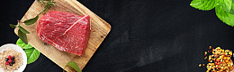 新鲜土猪肉简约质感绿叶黑色banner