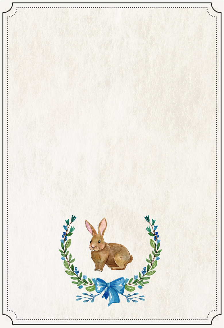 创意水彩兔子花环海报背景素材