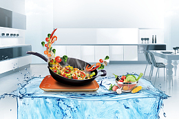 厨房电器海报背景素材