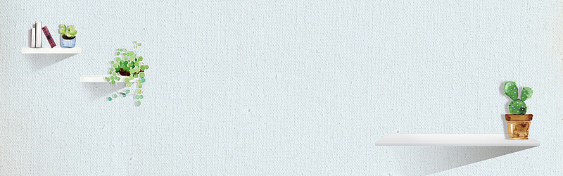 手绘文艺清新绿植banner
