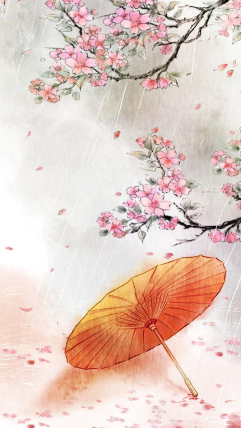 古风花卉插画h5背景素材免抠素材免费下载_觅元素51yuansu.com