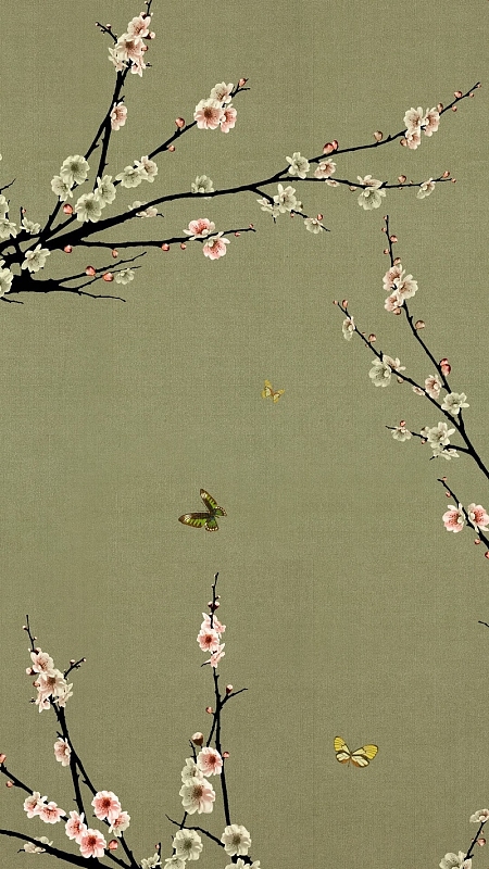 简约树枝花卉h5背景