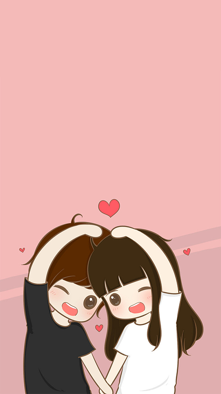 浪漫粉色可爱情侣h5图