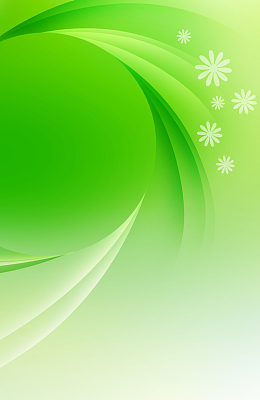 小清新渐变绿色漩涡小白花背景