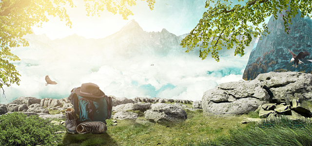清新户外运动用品促销banner