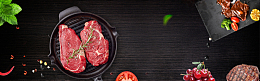 高端牛腱肉促销季小清新黑色banner