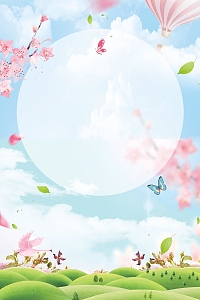春意怏然唯美春天春季海报背景