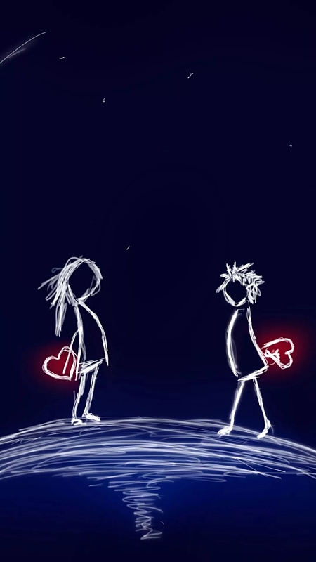 浪漫手绘卡通人物情人节H5背景