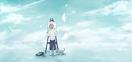 画画的男孩banner