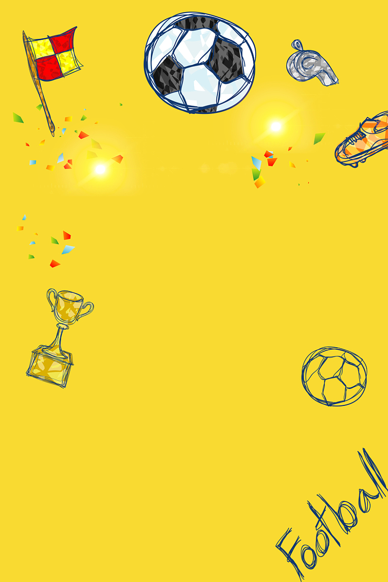 黄色足球比赛海报背景