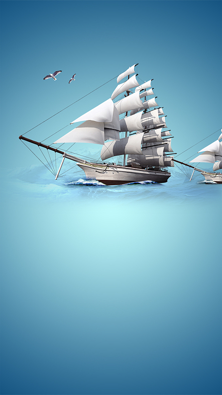 为梦想扬帆起航psd分层h5背景素材