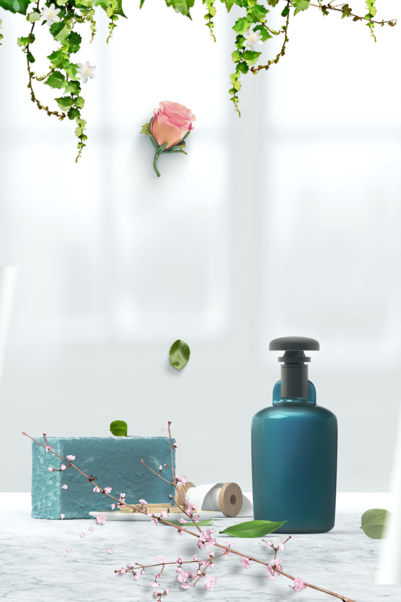 小清新粉底液宣传海报背景模板免抠素材免费下载_觅元素51yuansu.com