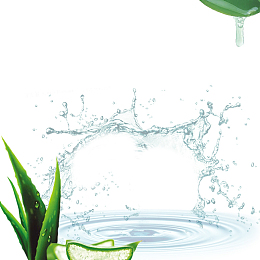 飞溅水花芦荟护肤品PSD分层主图背景素材