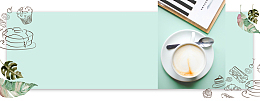 精致下午茶文艺小清新蓝色banner