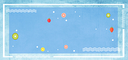 夏季清凉饮料促销折扣蓝色海报banner