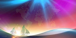 帆船大海启航波浪年会活动海报背景