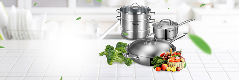 炖锅小清新简约绿叶banner