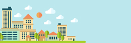 卡通建筑banner