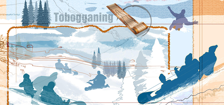奥运会冬奥会运动会滑雪卡通涂鸦背景